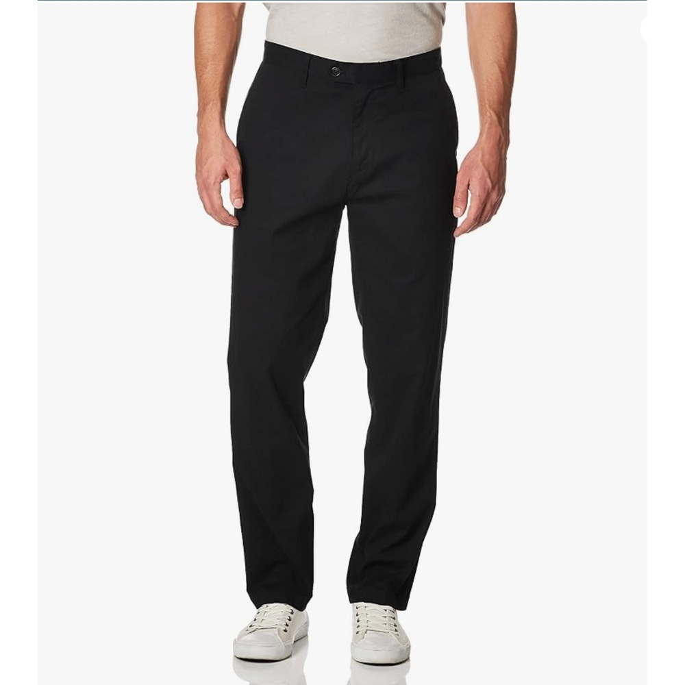 Nautica Men's 36x32 Beacon Pants Tailored Modern Fit Stretch Travel Chino Black